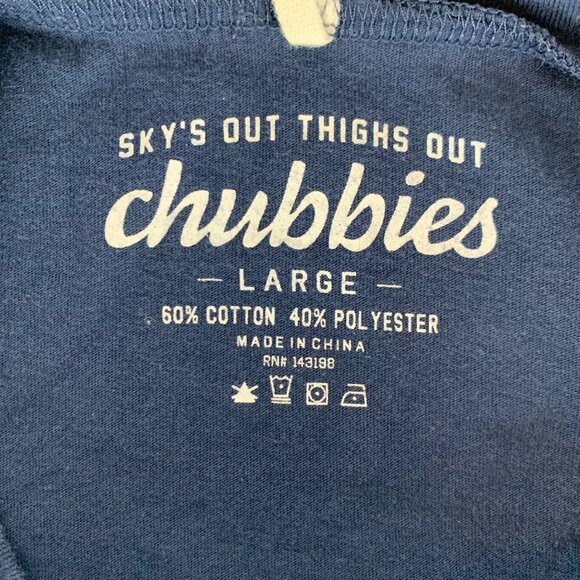 Chubbies Navy Blue Welcome to the Weekend Short Sleeve Crewneck Shirt Mens Large - Picture 3 of 5
